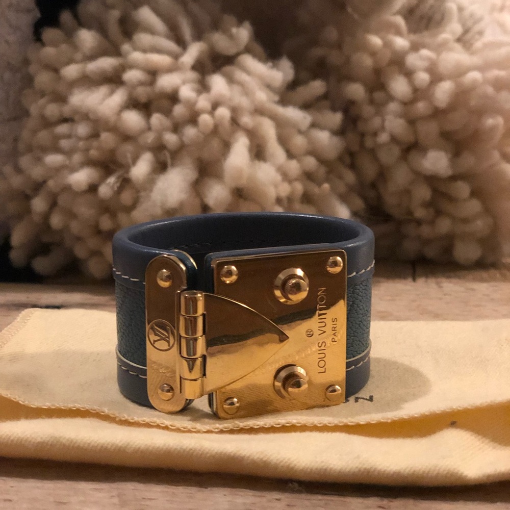 Louis Vuitton Blue Suhali Leather Koala Bracelet